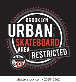 Sport skate board New York typography, t-shirt graphics, vectors