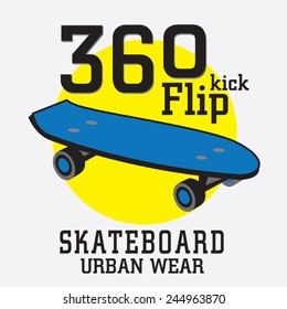 Sport skate board typography, t-shirt graphics, vectors