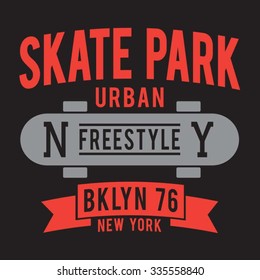 Sport skate board typography, t-shirt graphics, vectors