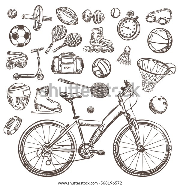 Image Vectorielle De Stock De Materiel De Croquis Sportif Dessin D Une