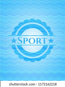 Sport sky blue water badge.