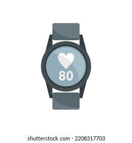 Icono deportivo de reloj inteligente. Ilustración plana del icono del vector del reloj inteligente deportivo aislado en fondo blanco