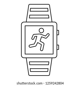 Sport smartwatch icon. Outline sport smartwatch vector icon for web design isolated on white background