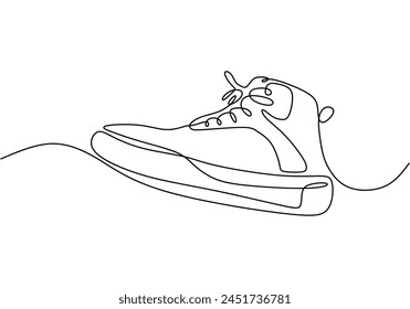 Sport Sneaker Schuhe im durchgängigen Line Art Zeichenstil