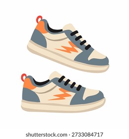 Sport sneakers in flat vector style for casual and active lifestyle. Perfect for fashion visuals, youth branding, and streetwear designs.