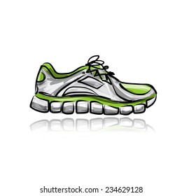 Sport sneakers, sketch for your design