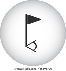 Sport soccer Corner flag simple icon on background