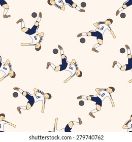 Sport soccer player , cartoon seamless pattern background