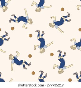 Sport soccer player , cartoon seamless pattern background