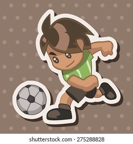 Sport soccer player theme elements