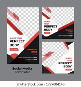 Sport social media banner set template