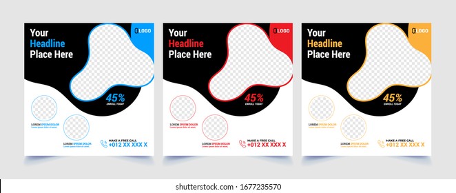 Sport Social Media Banner Template Collection with Unique Style