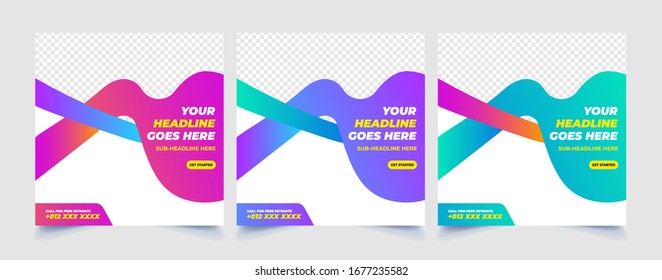 Sport Social Media Banner Template Collection with Unique Style