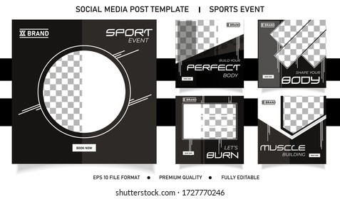 Sport Social Media Banner Template Collection with Unique Style