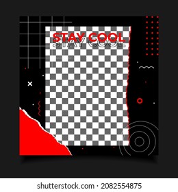 sport social media templates collection. web banner templates. With red, white and black color