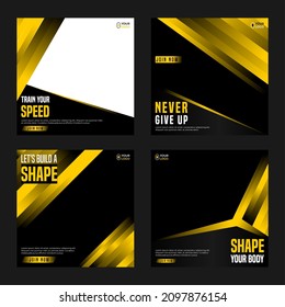 sport social media templates collection. web banner templates. With yellow, white and black color	