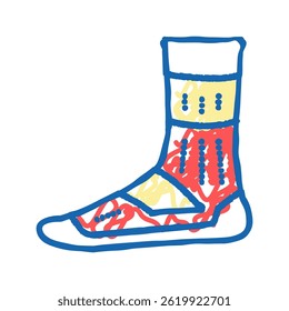 sport sock doodle icon sketch vector. sport sock sign. isolated symbol illustration