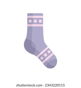 Sport sock icon flat vector. Winter collection. Kid sock isolated
