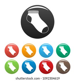 Sport sock icon. Simple illustration of sport sock vector icons set color isolated on white
