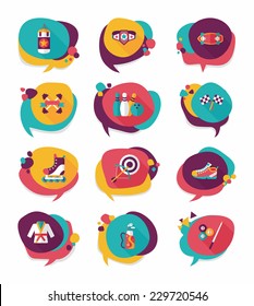 Sport speech bubble flat banner design background set, eps10