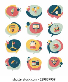 Sport speech bubble flat banner design background set, eps10