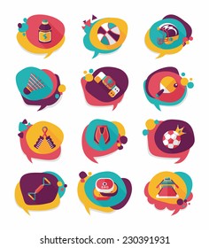 Sport speech bubble flat banner design background set, eps10