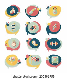 Sport speech bubble flat banner design background set, eps10