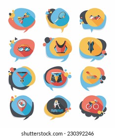 Sport speech bubble flat banner design background set, eps10