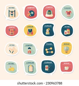 Sport speech bubble flat banner design background set, eps10
