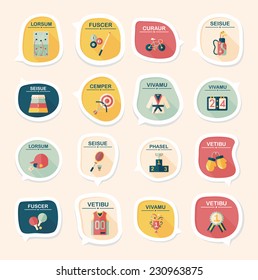 Sport speech bubble flat banner design background set, eps10