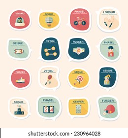 Sport speech bubble flat banner design background set, eps10