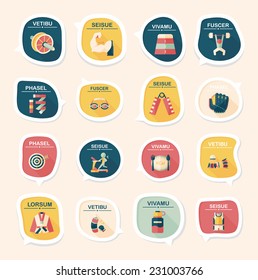 Sport speech bubble flat banner design background set, eps10