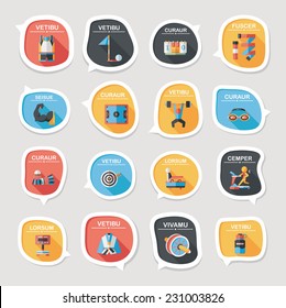 Sport speech bubble flat banner design background set, eps10