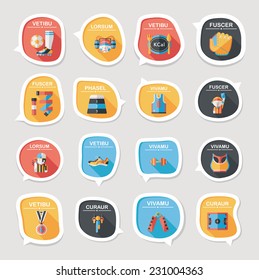 Sport speech bubble flat banner design background set, eps10