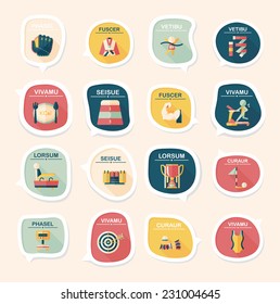 Sport speech bubble flat banner design background set, eps10