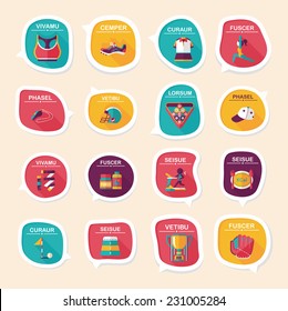 Sport speech bubble flat banner design background set, eps10