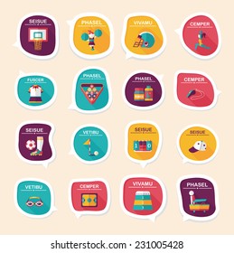 Sport speech bubble flat banner design background set, eps10