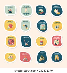 Sport speech bubble flat banner design background set, eps10, dummy text