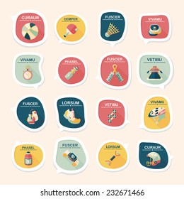 Sport speech bubble flat banner design background set, eps10, dummy text