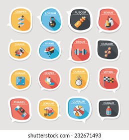 Sport speech bubble flat banner design background set, eps10, dummy text