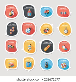 Sport speech bubble flat banner design background set, eps10, dummy text