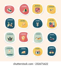 Sport speech bubble flat banner design background set, eps10, dummy text