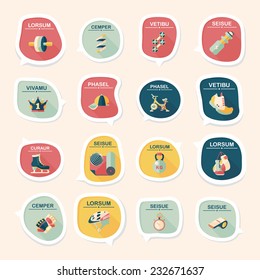 Sport speech bubble flat banner design background set, eps10, dummy text