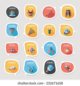 Sport speech bubble flat banner design background set, eps10, dummy text