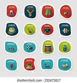Sport speech bubble flat banner design background set, eps10, dummy text