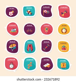 Sport speech bubble flat banner design background set, eps10, dummy text