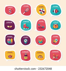 Sport speech bubble flat banner design background set, eps10, dummy text