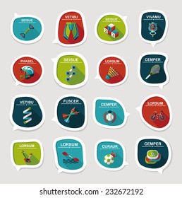Sport speech bubble flat banner design background set, eps10, dummy text