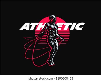 Sport. Sporty and athletic man. Muscular body. Vector illustration.