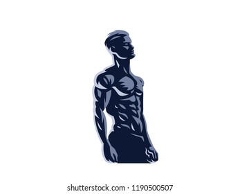 Sport. Sporty and athletic man. Muscular body. Vector illustration.